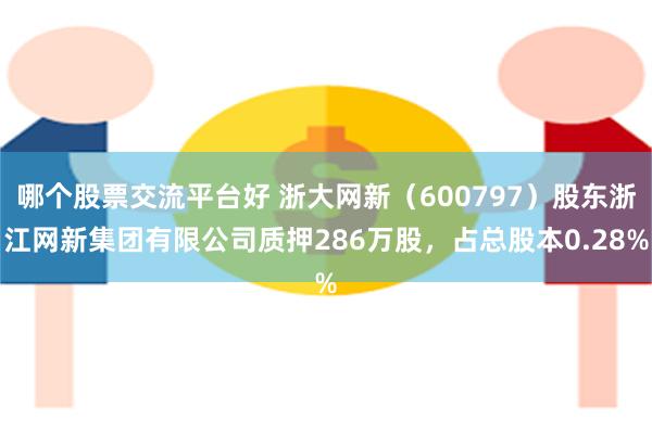 哪个股票交流平台好 浙大网新（600797）股东浙江网新集团有限公司质押286万股，占总股本0.28%