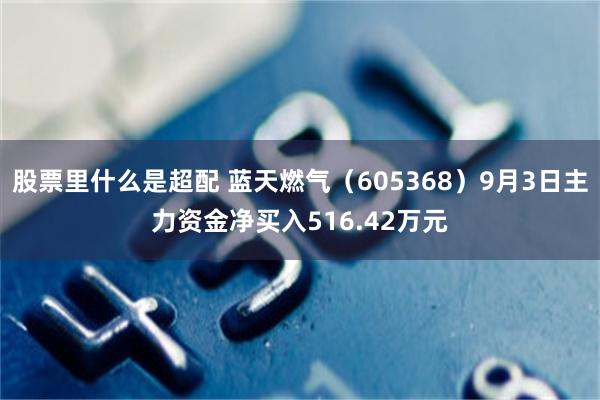 股票里什么是超配 蓝天燃气（605368）9月3日主力资金净买入516.42万元