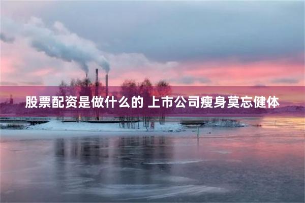 股票配资是做什么的 上市公司瘦身莫忘健体