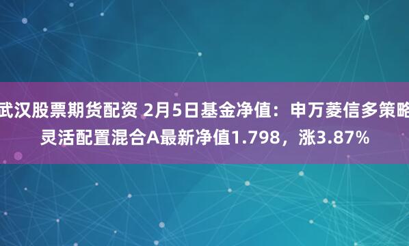 武汉股票期货配资 2月5日基金净值：申万菱信多策略灵活配置混合A最新净值1.798，涨3.87%